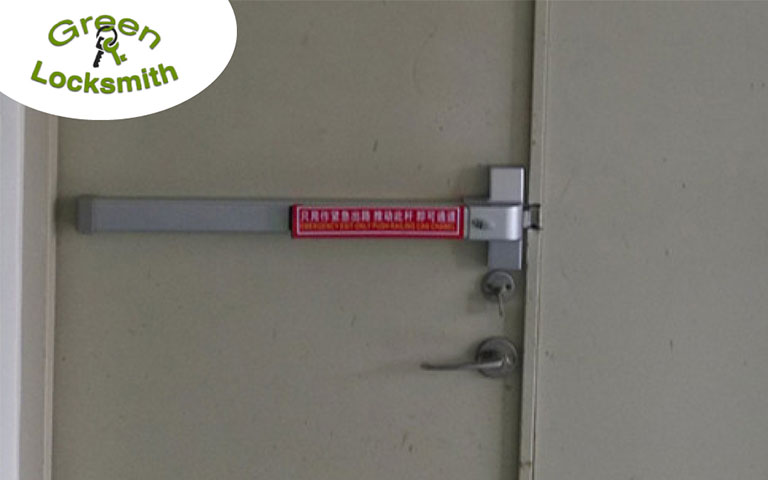 Green locksmith provides panic push bar alarm service in Daytona Beach & Ormond Beach, FL